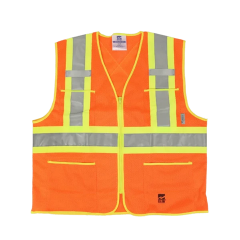 Viking U6112 Open Road Mesh Economy Zippered Safety Vest with 4" Safety Stripes