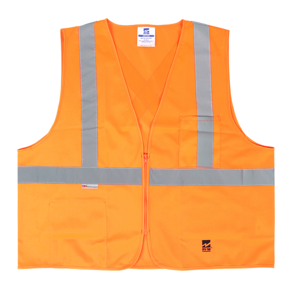 Viking U6109 Open Road Zippered SOLID Safety Vest with 2" Silver Tape